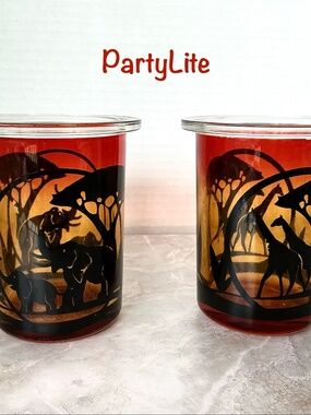 PartyLite Votive Candle Holders Savannah Sunrise Set of Two